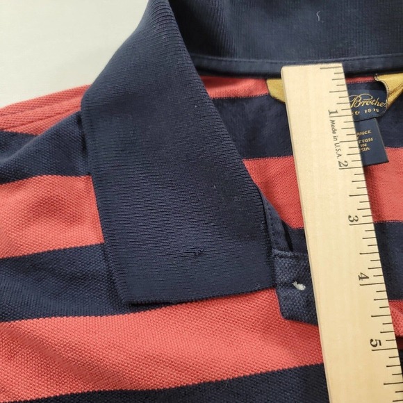 Brooks Brother Performance Knit Polo Shirt Mens XL Red Blue Stripe Sheep Logo - Picture 9 of 9